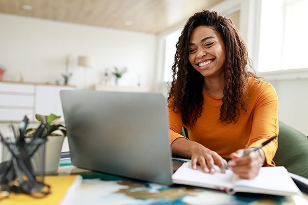 Woman researching electrolysis hair removal